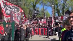 Curva Sud a Milanello: cori dei tifosi del Milan contro i sostenitori dell’Inter