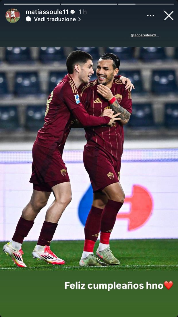 Soulé fa gli auguri a Paredes: “Buon compleanno fratello”- immagine 2