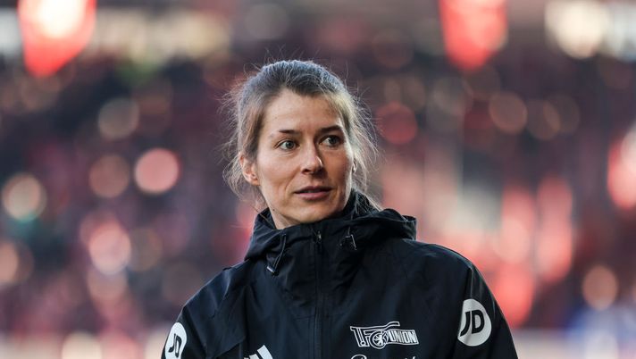 BERLIN, GERMANY - JANUARY 28: Marie-Louise Eta, Interim Head Coach of 1.FC Union Berlin, looks on during the warm up prior to the Bundesliga match between 1. FC Union Berlin and SV Darmstadt 98 at An der Alten Foersterei on January 28, 2024 in Berlin, Germany. (Photo by Maja Hitij/Getty Images) Marie-Louise Eta