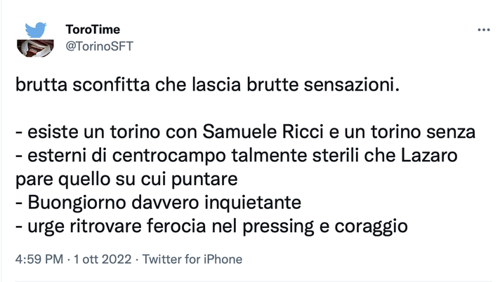 Napoli-Torino 3-1, le reazioni social: “Bisogna ritrovare pressing e coraggio” - immagine 1