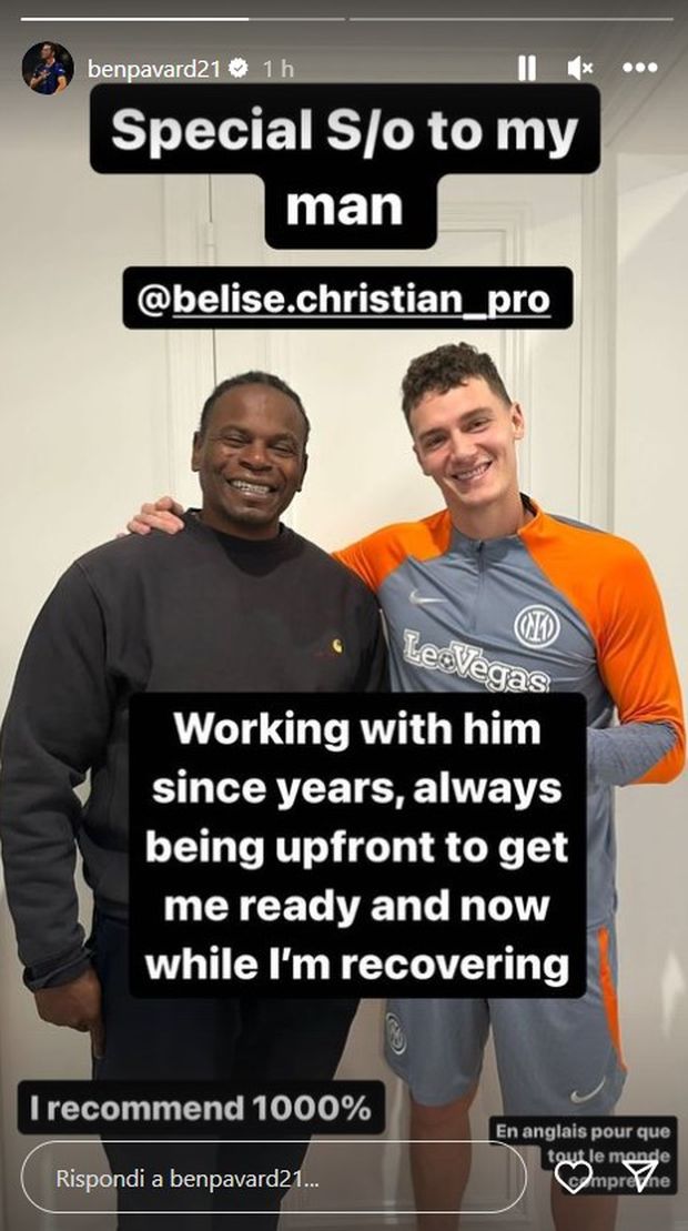 Pavard al lavoro per recuperare dall’infortunio. Presenta ai follower il suo staff- immagine 2