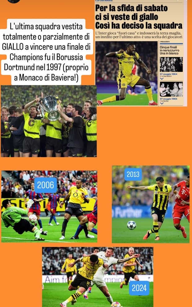 Champions: l’Inter in giallo come il Dortmund nel 1997 in finale a Monaco- immagine 3