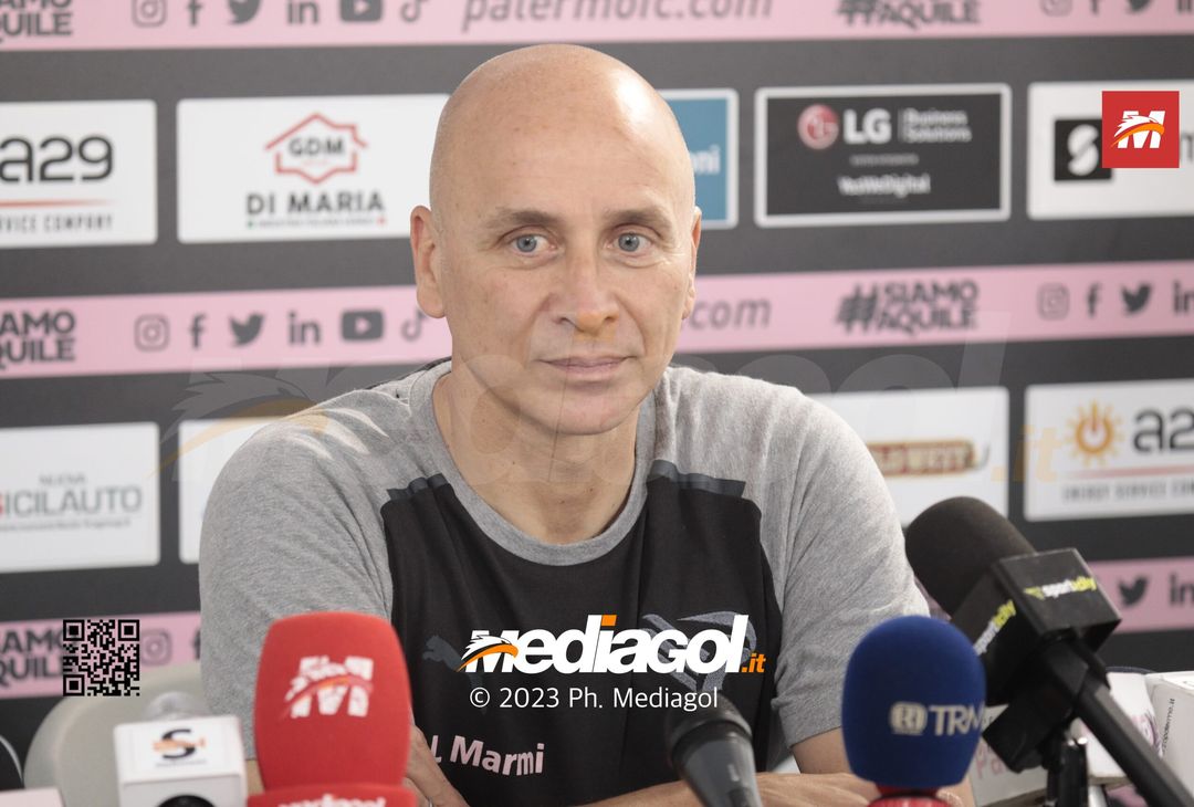 FOTO Palermo-Pinzolo 1-1, la gallery delle conferenze dei tecnici Corini e Donati - immagine 13