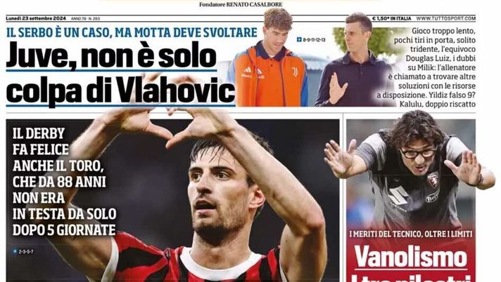 prima pagina tuttosport oggi