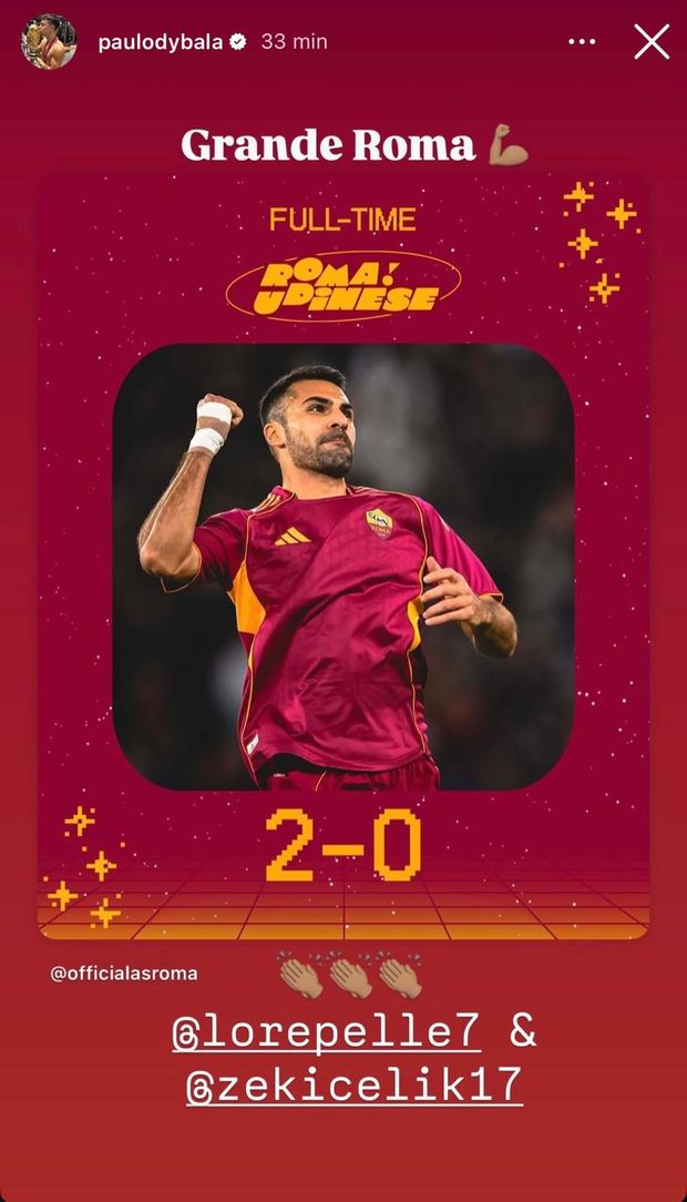 Dybala, la carica alla squadra dopo la vittoria contro l’Udinese: “Grande Roma”- immagine 2