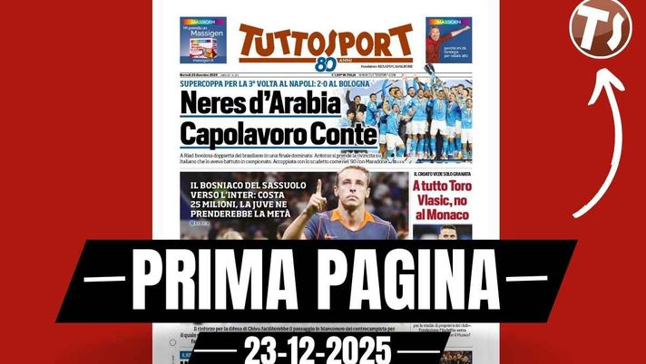 Prima pagina Tuttosport: 'Füllkrug ... con deroga. Clamoroso, salta Milan-Como a Perth'