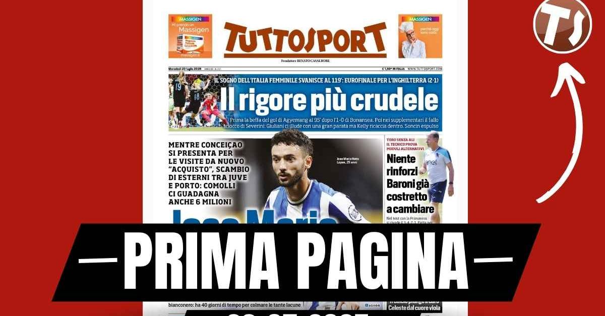 Prima pagina Tuttosport: “Juventus, Joao Mario non … Costa”