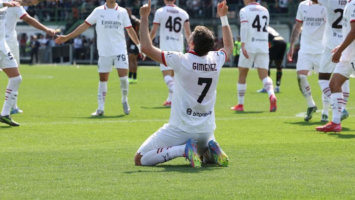 esultanza gol Santiago Giménez AC Milan Venezia-Milan 0-2 Serie A 2024-2025