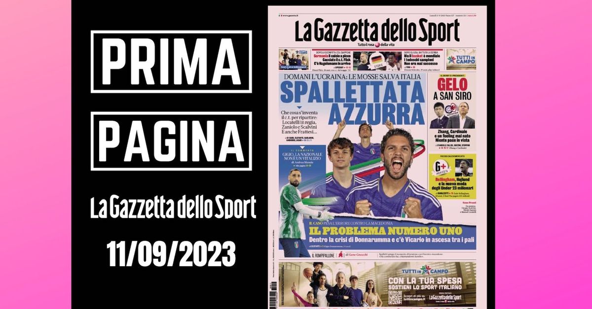 Titelseite der Gazzetta dello Sport: „Spallettata azzurra“