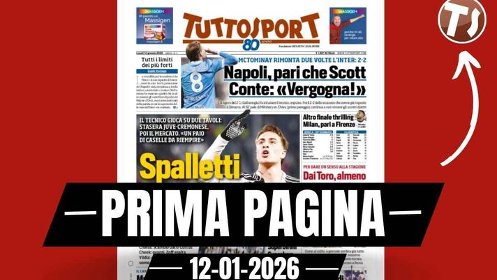 Prima pagina Tuttosport: 'Altro finale thrilling, Milan pari a Firenze'