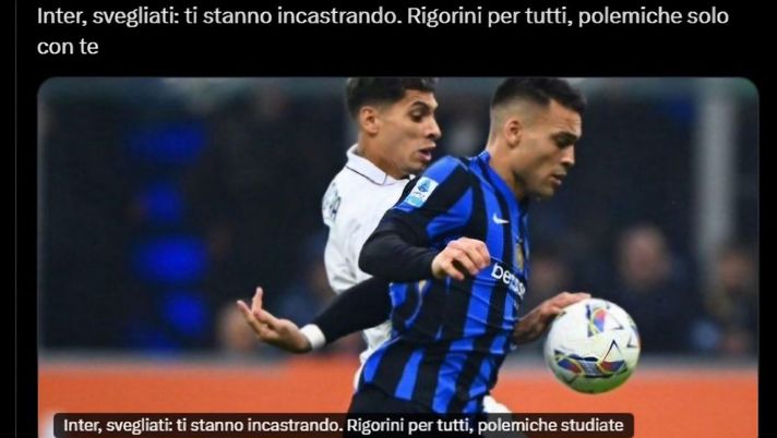 FCInter1908 “solidale” con il Milan: “Quello di Theo su Dodò a Firenze era un rigorino”… - immagine 1