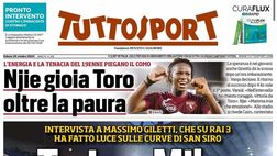 PRIMA PAGINA TUTTOSPORT OGGI: “Giletti: Torino-Milano, stessa giustizia?”