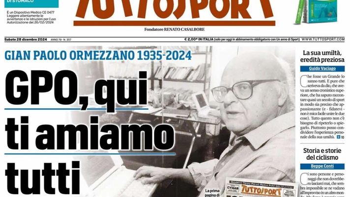 prima pagina tuttosport oggi