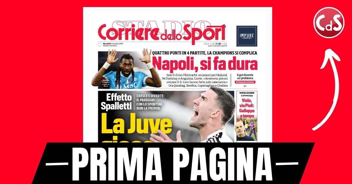 prima pagina corriere dello sport effetto spalletti la juve gioca schemi e qualit224 ma 232 1 1 da Pianetamilan.it prima pagina corriere dello sport effetto spalletti la juve gioca schemi e qualit224 ma 232 1 1