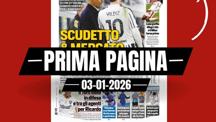 Prima pagina Tuttosport: 'Leao graffia, Allegri ride e il Milan torna primo'