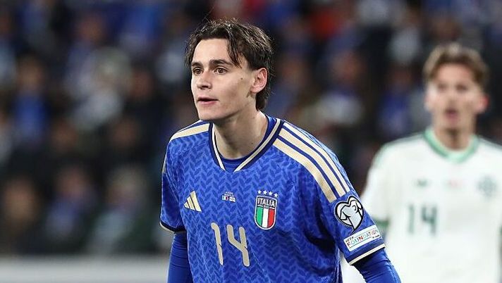 BERGAMO, ITALY - MARCH 26: Niccolo’ Pisilli of Italy looks on during the FIFA World Cup 2026 European Qualifiers KO play-offs match between Italy and Northern Ireland at Stadio di Bergamo on March 26, 2026 in Bergamo, Italy. (Photo by Marco Luzzani/Getty Images) “Un bel po’ di saggezza tattica al servizio della giovane causa”: ecco il voto di Gazzetta a Pisilli - immagine 1