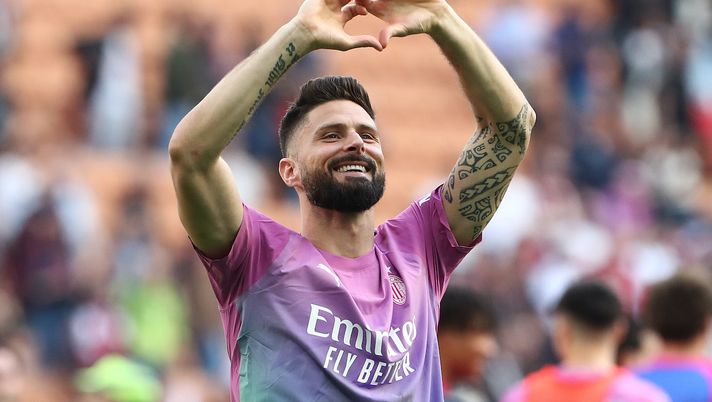 esultanza gol Olivier Giroud AC Milan Milan-Lecce 3-0 Serie A 2023-2024