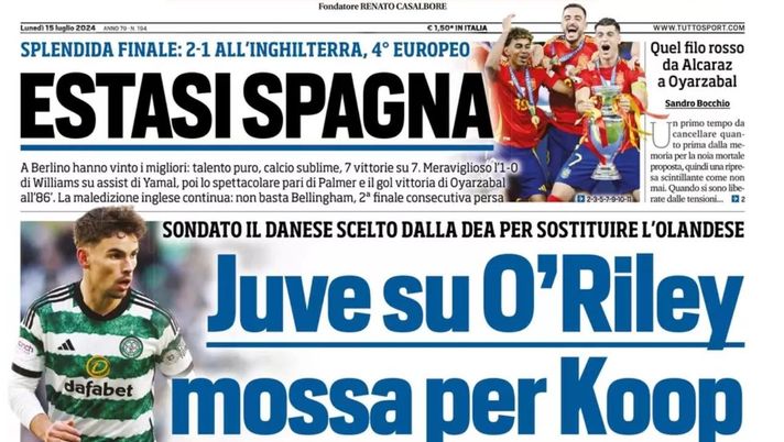 prima pagina tuttosport oggi