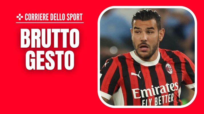 Theo Hernández (difensore AC Milan), qui durante Lazio-Milan 2-2 (Serie A 2024-2025) | News (Getty Images) Theo Hernández AC Milan Lazio-Milan 2-2 Serie A 2024-2025