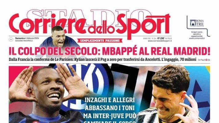 PRIMA PAGINA CORRIERE DELLO SPORT: “Aurelio show, scalda la sfida con il Verona” - immagine 1