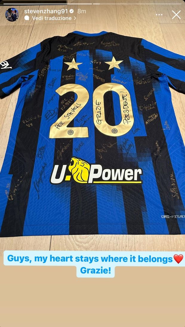 Regalo bellissimo dall’Inter, Zhang ringrazia: “Il mio cuore resterà lì con voi”- immagine 2