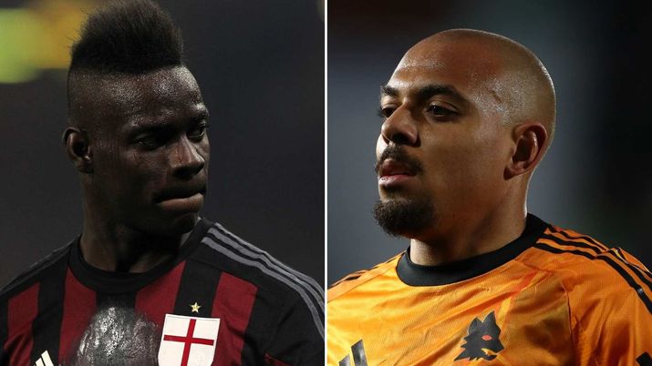 Mario Balotelli (Milan) e Donyell Malen (Roma)