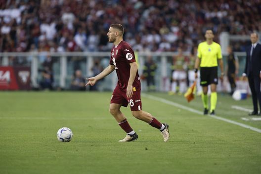 Vlasic during the Italian Serie A, football match between Torino FC and Juventus FC on13 April 2024 at Stadio Olympic Grande Torino, Turin Italy. Photo Nderim Kaceli