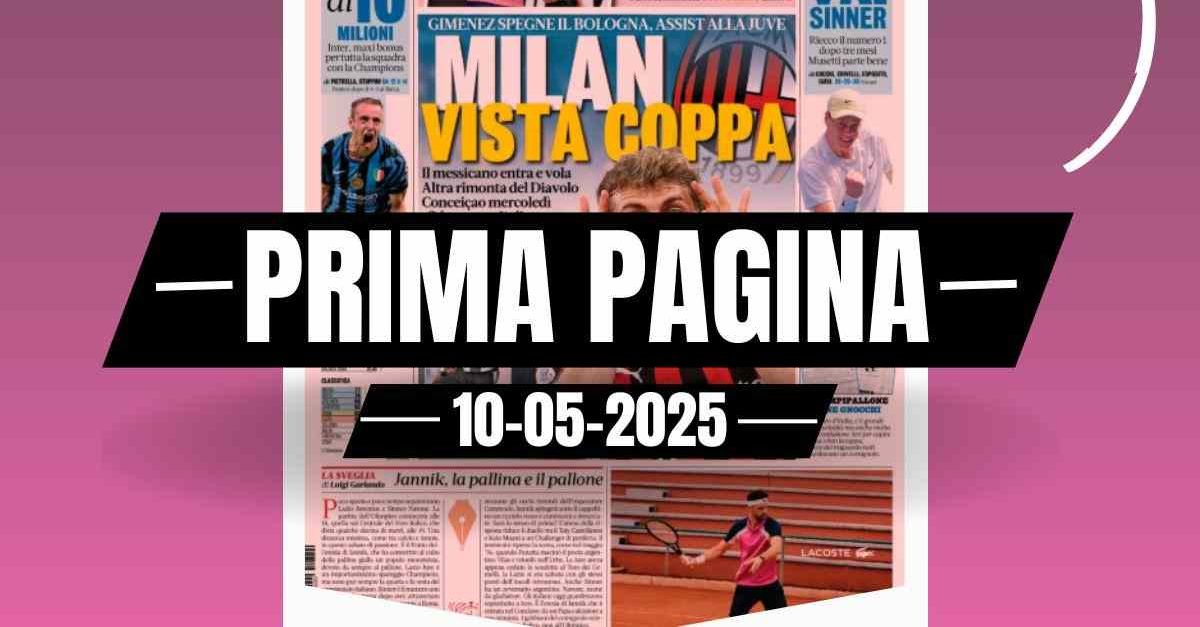 Prima pagina Gazzetta dello Sport: Milan vista Coppa. Gimenez spegne il Bologna Prima pagina Gazzetta dello Sport: Milan vista Coppa. Gimenez spegne il Bologna