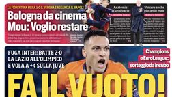 LA PRIMA PAGINA DEL CORRIERE DELLO SPORT: “Fa il vuoto. Fuga Inter, vola a +4 sulla Juve”
