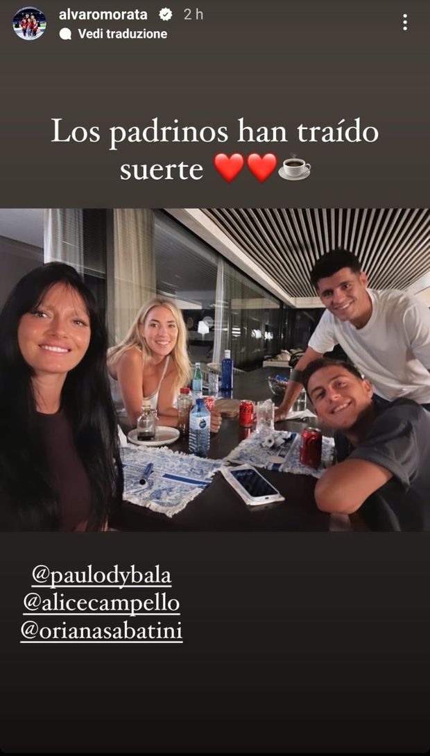 Morata in gol davanti a Dybala e Oriana: “I padrini hanno portato fortuna”- immagine 2