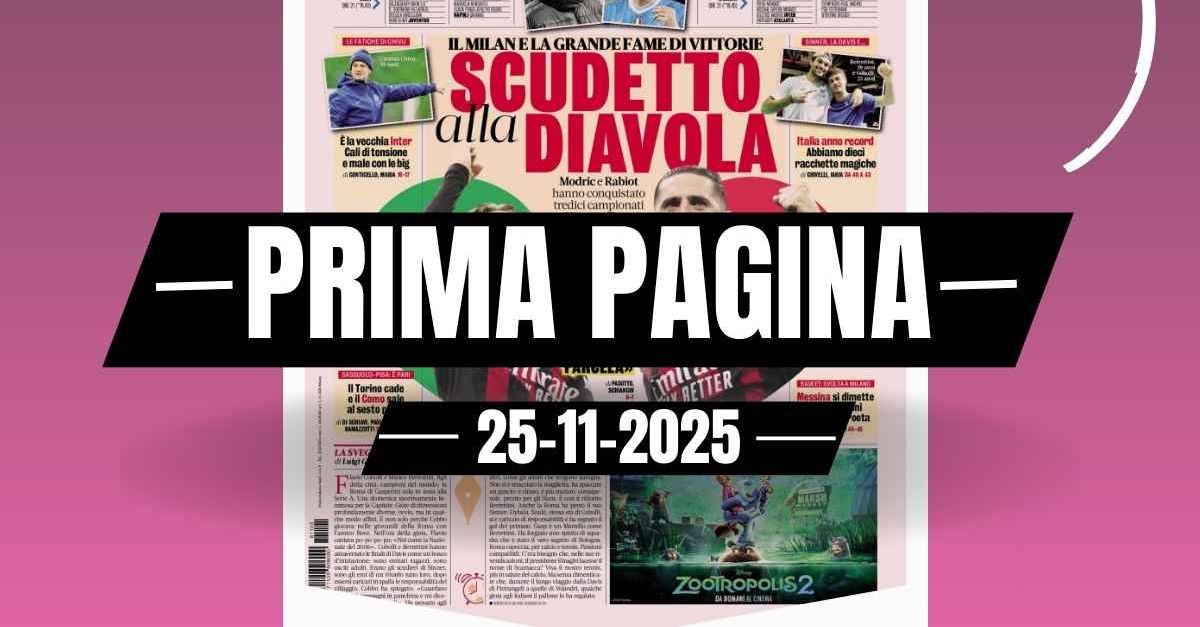 Prima pagina Gazzetta dello Sport: “Scudetto alla Diavola: il Milan e la grande fame di vittorie”