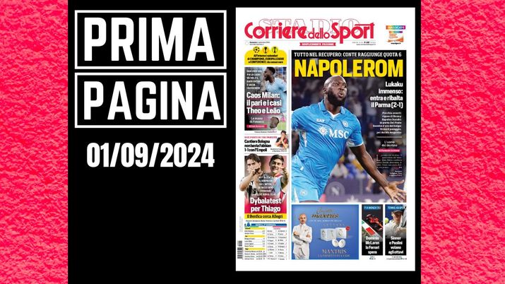 Prima Pagina Corriere dello Sport 1° settembre