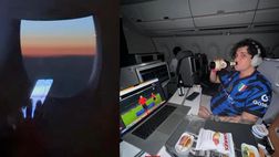 VIDEO / Inter in finale, Tananai impazzisce sul volo per Osaka: “Sai che cosa dice questo…”