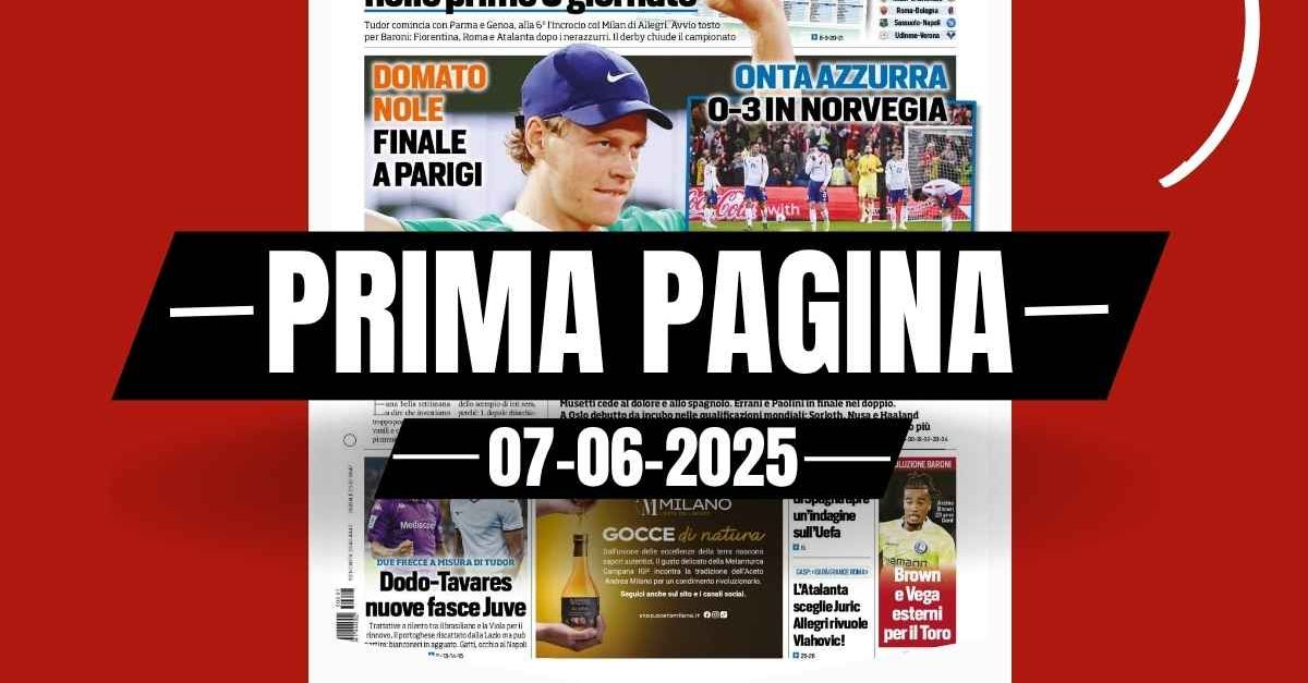 Prima pagina Tuttosport: “Meno male che c’è Sinner” Prima pagina Tuttosport: “Meno male che c’è Sinner”