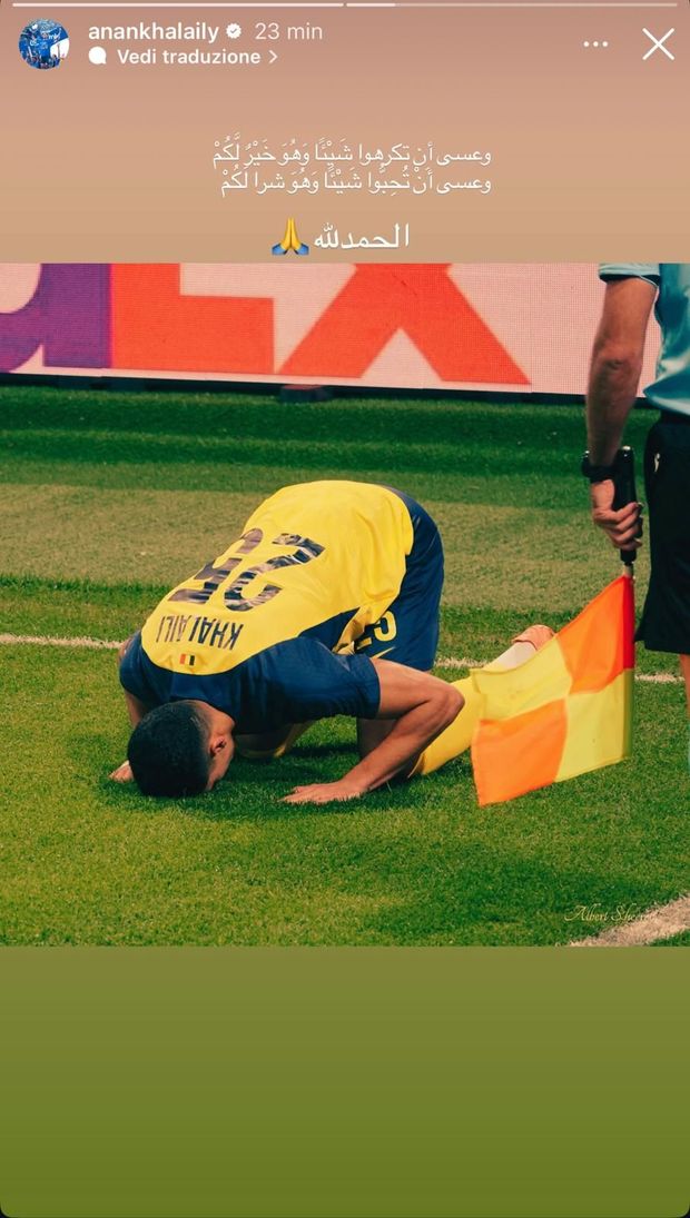 Instagram @anankhalaily Khalaili dopo il mancato passaggio all’Inter: “Può darsi che detestiate qualcosa mentre invece è…”- immagine 2