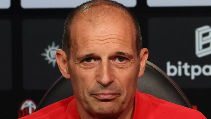Massimiliano Allegri (allenatore AC Milan), qui durante una conferenza stampa con i rossoneri a Milanello | Milan News (Getty Images) Milan-Pisa: data, luogo e orario della conferenza stampa di mister Allegri