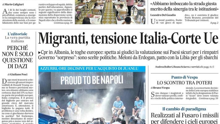 Il Napoli sui media: le prime pagine dei quotidiani di oggi- immagine 1