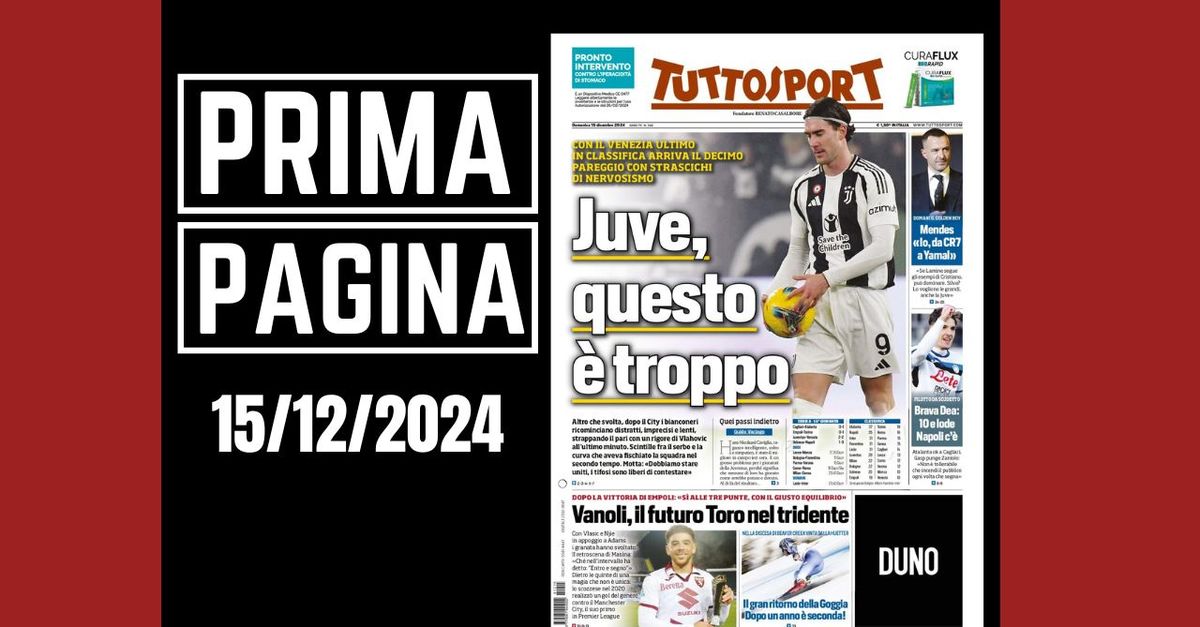 Prima pagina Tuttosport: “Juventus, questo è troppo”