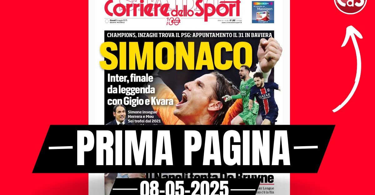 Prima pagina Corriere dello Sport: “Inter, finale da leggenda con il PSG” Prima pagina Corriere dello Sport: “Inter, finale da leggenda con il PSG”