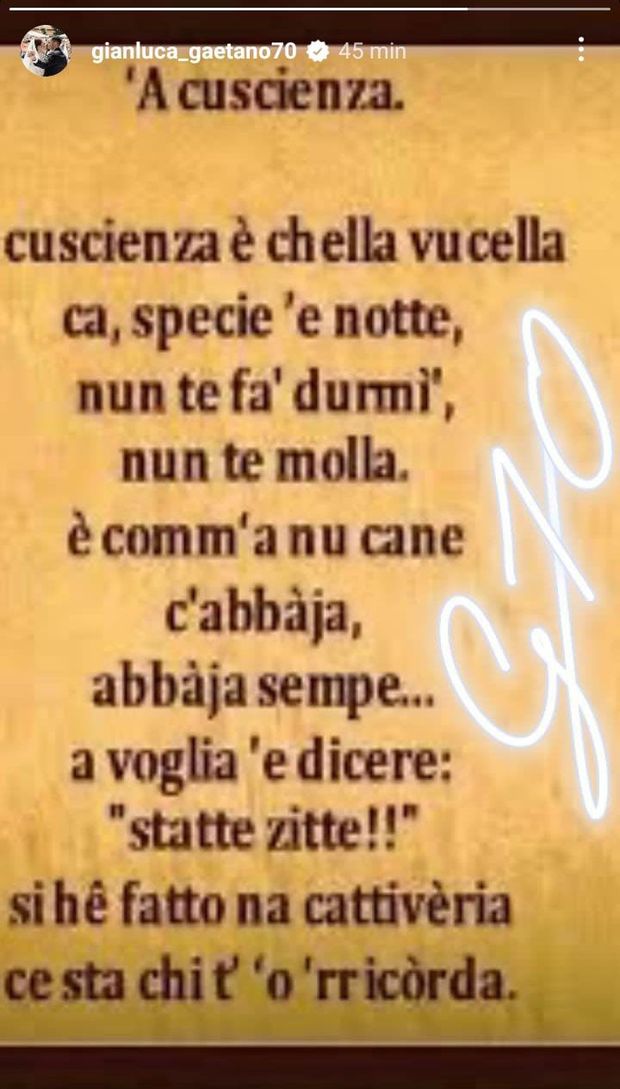 FOTO Gaetano, messaggio criptico per Spalletti: “Si hé fatto na cattivèria…”- immagine 2