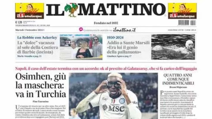 prima pagina il mattino oggi