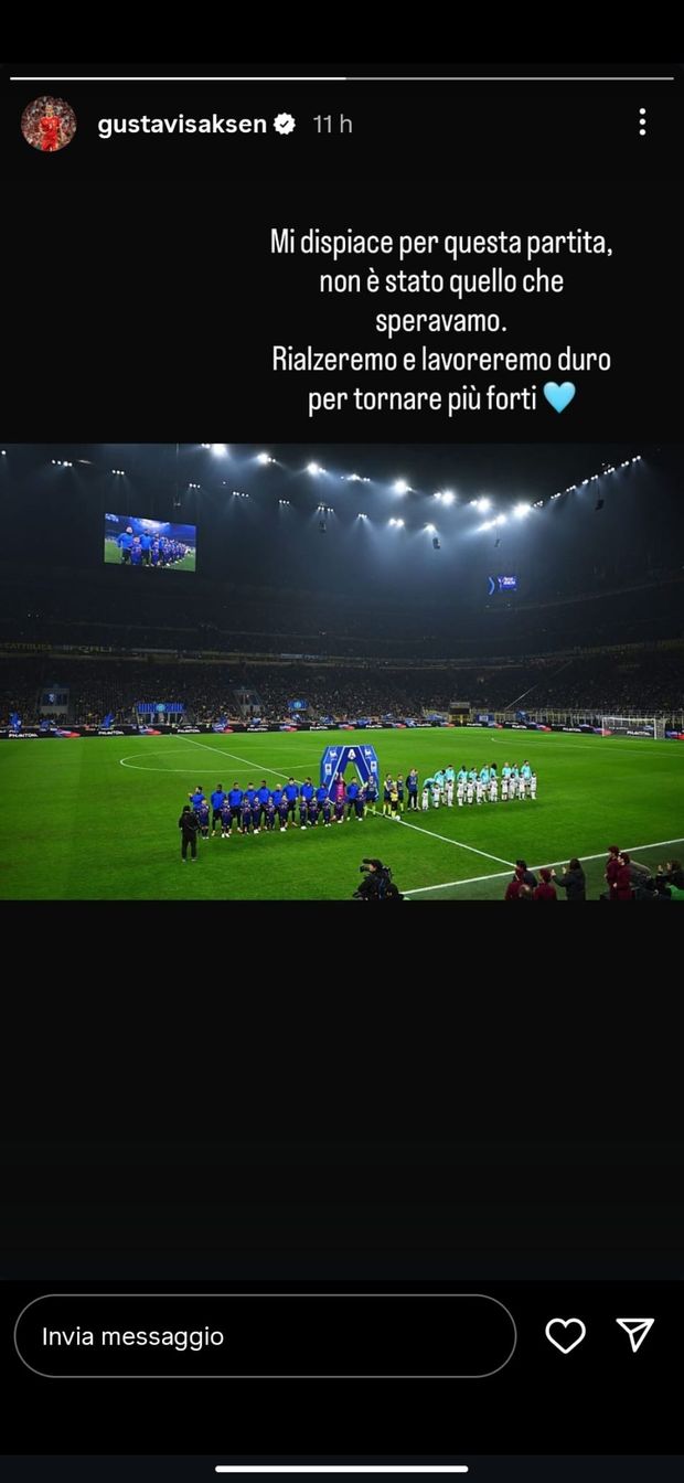 Inter-Lazio, le scuse di Isaksen: “Mi dispiace, ma ci rialzeremo”- immagine 2