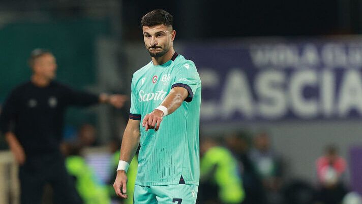 FLORENCE, ITALY - OCTOBER 26: Riccardo Orsolini of Bologna FC 1909 reacts during the Serie A match between ACF Fiorentina and Bologna FC 1909 at Artemio Franchi on October 26, 2025 in Florence, Italy. (Photo by Gabriele Maltinti/Getty Images) FORMAZIONI UFFICIALI – La scelta su Martin, Castro, Orsolini, Odgaard, Vardy, Simeone, Dimarco e Acerbi- immagine 1