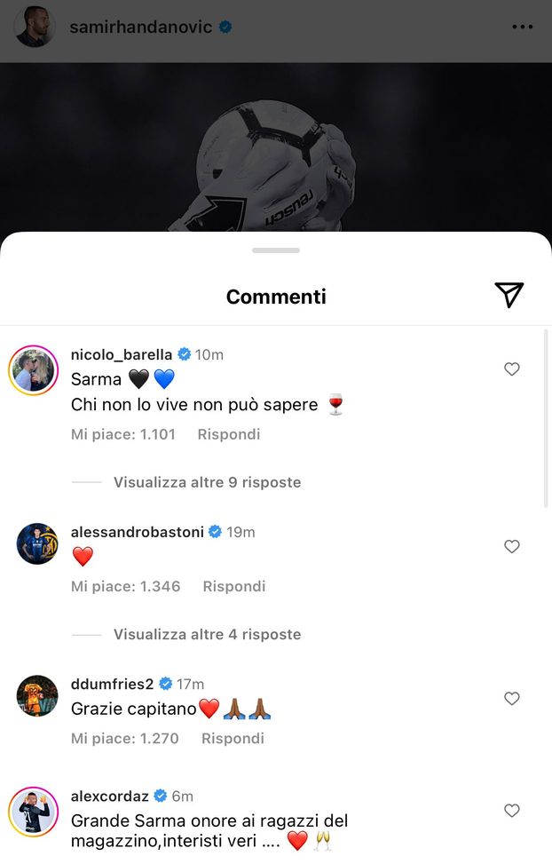 Handanovic, da Barella a Dumfries e Bastoni: grazie al capitano. E c’è anche il like di Cuadrado- immagine 2