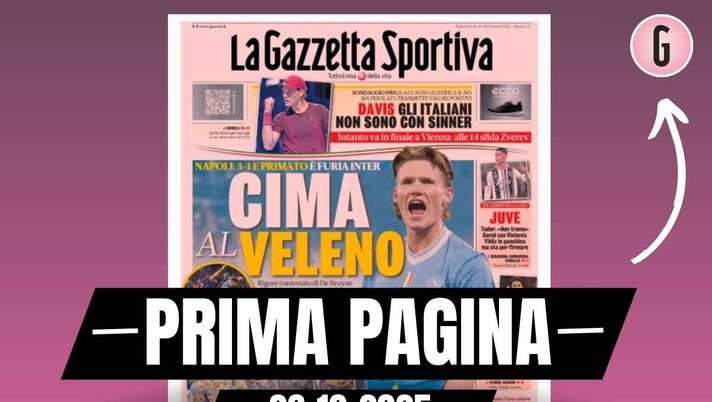 Prima pagina Gazzetta dello Sport: la vittoria del Napoli e tanta Serie A Prima pagina Gazzetta dello Sport: la vittoria del Napoli e tanta Serie A