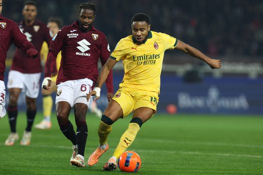 TURIN, ITALY - DECEMBER 08: Christopher Nkunku of AC Milan in action during the Serie A match between Torino FC and AC Milan at Stadio Olimpico di Torino on December 08, 2025 in Turin, Italy. (Photo by Claudio Villa/AC Milan via Getty Images)