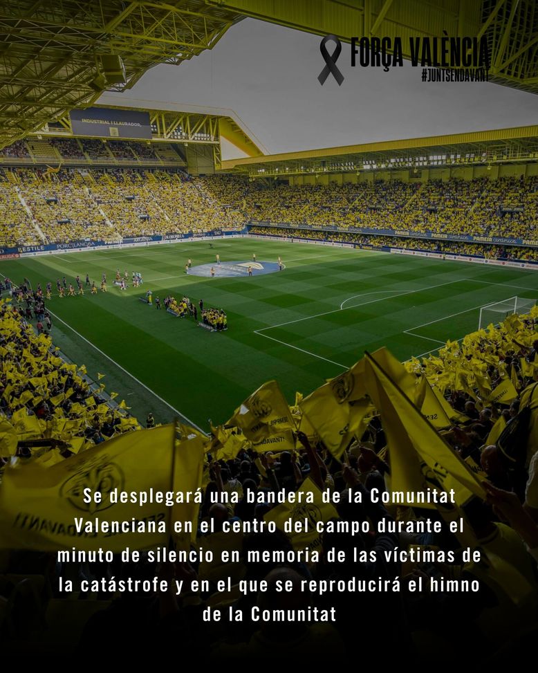 Villarreal, la squadra in maglia nera con l'Alavés per le vittime della DANA