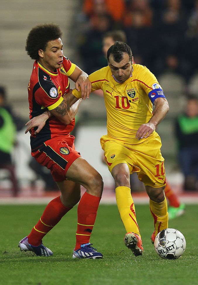 Bruxelles, Belgio - 26 marzo 2013: Goran Pandev della Macedonia del Nord ed Axel Witsel del Belgio. (Foto di Bryn Lennon/Getty Images) Macedonia del Nord-Belgio, dove vedere la partita in tv e streaming live- immagine 4