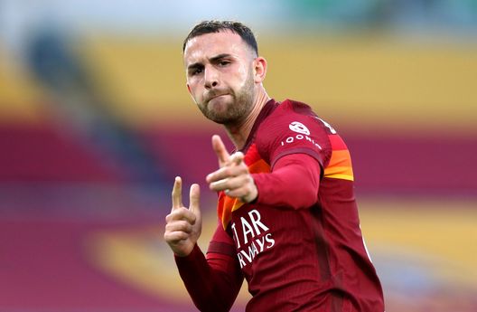 ROME, ITALY - APRIL 11: Borja Mayoral of A.S Roma celebrates after scoring their side's first goal during the Serie A match between AS Roma and Bologna FC at Stadio Olimpico on April 11, 2021 in Rome, Italy. Sporting stadiums around Italy remain under strict restrictions due to the Coronavirus Pandemic as Government social distancing laws prohibit fans inside venues resulting in games being played behind closed doors. (Photo by Paolo Bruno/Getty Images) Toro, con la Roma bisogna giocare a viso aperto: serve il pressing alto- immagine 2