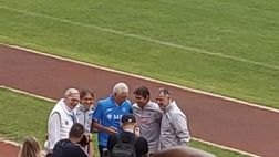 Conte, gradita sorpresa durante il ritiro: incontra un ex campione del ciclismo